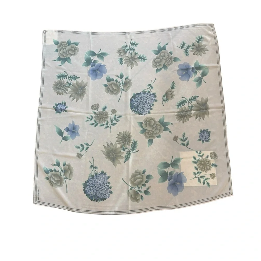 Impressions Light Pink Blue Floral Summer Scarf Purse Accessory Girly Feminine